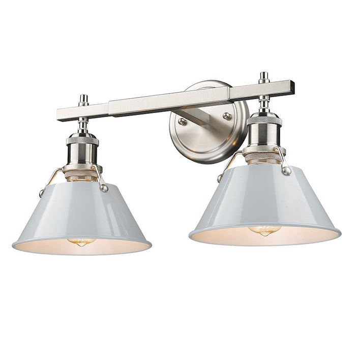 Golden Lighting Orwell 2-Light Vanity Light, Pewter/Dusky Blue