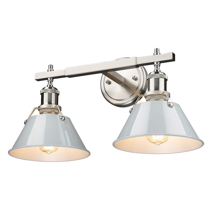 Golden Lighting Orwell 2-Light Vanity Light, Pewter/Dusky Blue