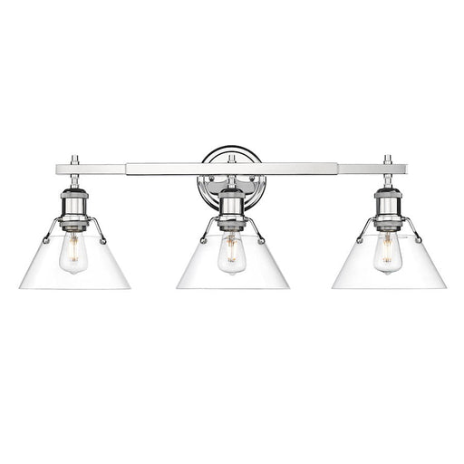 Golden Lighting Orwell 3 Light Bath Vanity, Chrome/Clear - 3306-BA3CH-CLR