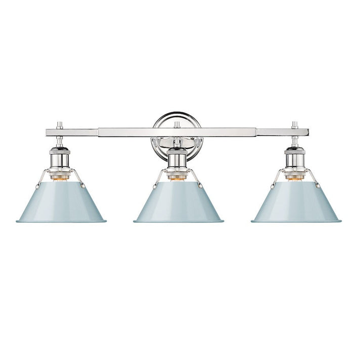 Golden Lighting Orwell CH 3 Light Bath Vanity, Chrome/Seafoam - 3306-BA3CH-SF