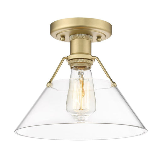 Golden Lighting Orwell 1 Light Flushmount, Brushed Bronze/Clear - 3306-FMBCB-CLR