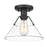 Golden Lighting Orwell 1 Light Flushmount, Matte Black/Clear - 3306-FMBLK-CLR