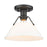 Golden Lighting Orwell 1 Light Flush Mount, Matte Black/Opal - 3306-FMBLK-OP