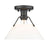 Golden Lighting Orwell 1 Light Flush Mount, Matte Black/Opal