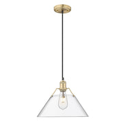 Golden Lighting Orwell 1-Light Pendant, Bronze/Clear Glass - 3306-LBCB-CLR