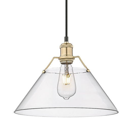 Golden Lighting Orwell 1-Light Pendant, Bronze/Clear Glass