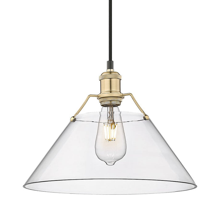 Golden Lighting Orwell 1-Light Pendant, Bronze/Clear Glass