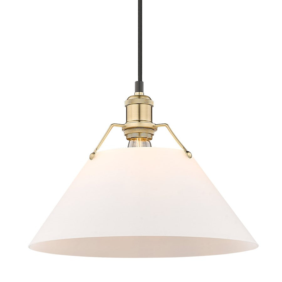 Golden Lighting Orwell 1-Light Pendant, Bronze/Opal Glass - 3306-LBCB-OP