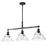 Golden Lighting Orwell BLK 3 Light Linear Pendant, Black/Clear - 3306-LPBLK-CLR