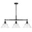 Golden Lighting Orwell BLK 3 Light Linear Pendant, Black/Clear