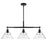 Golden Lighting Orwell BLK 3 Light Linear Pendant, Black/Clear