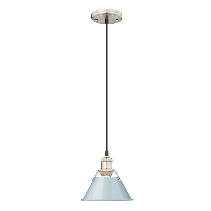 Golden Lighting Orwell PW 1 Light Small Pendant, Pewter/Seafoam - 3306-SPW-SF