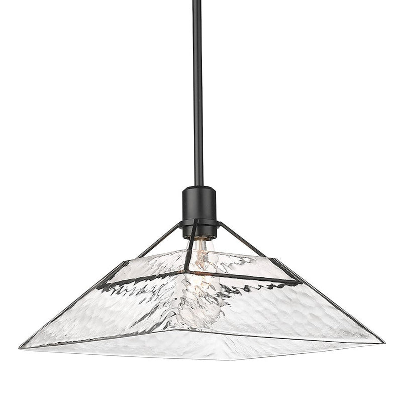 Golden Lighting Kepler 1 Light Medium Pendant, Black/Water - 3308-MBLK-WTG