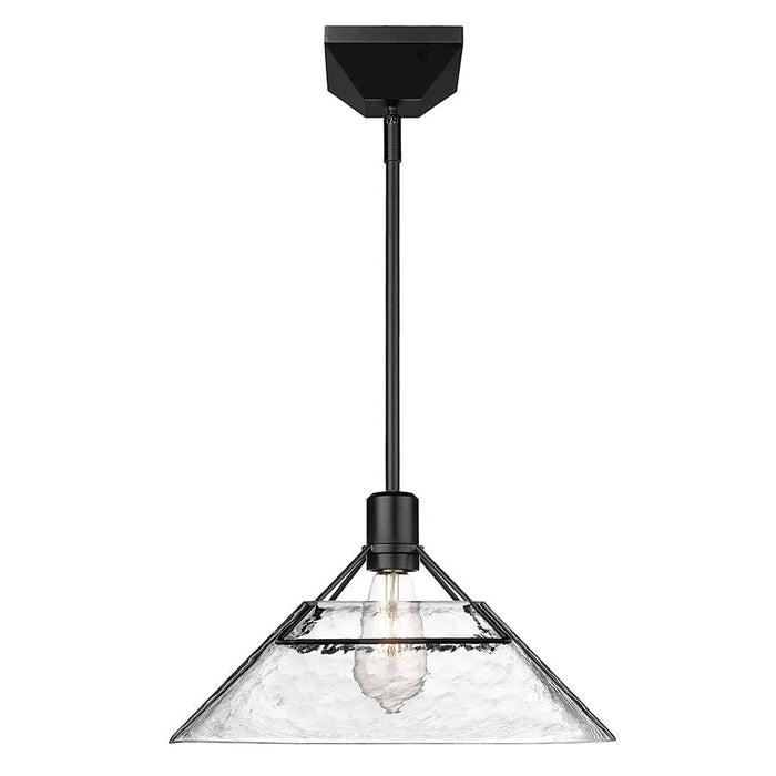 Golden Lighting Kepler 1 Light Medium Pendant, Black/Water