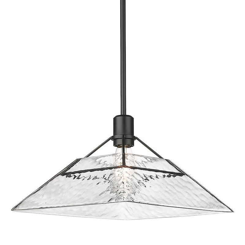 Golden Lighting Kepler 1 Light Medium Pendant, Black/Water