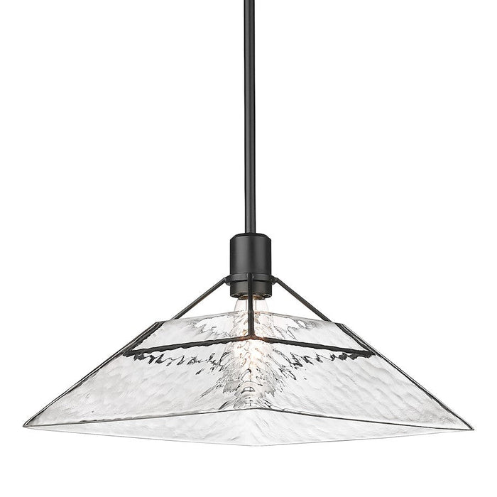 Golden Lighting Kepler 1 Light Medium Pendant, Black/Water