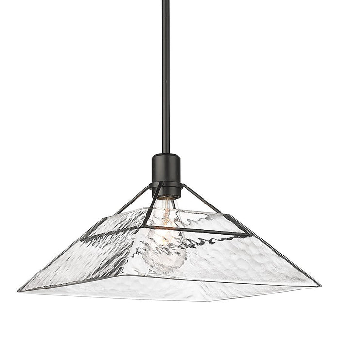 Golden Lighting Kepler 1 Light Medium Pendant, Black/Water