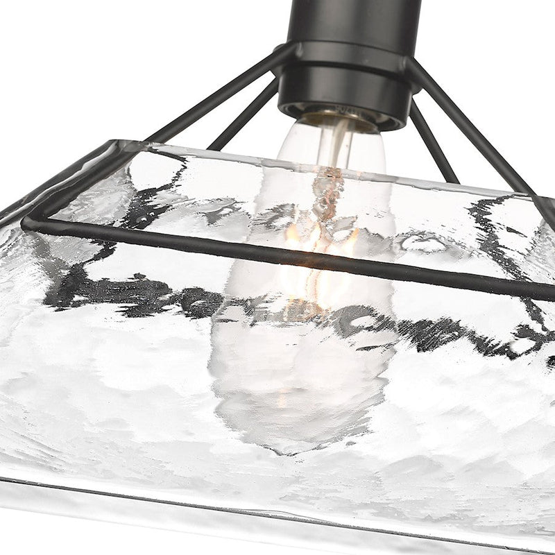 Golden Lighting Kepler 1 Light Medium Pendant, Black/Water