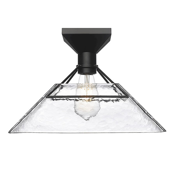 Golden Lighting Kepler 1 Light Semi Flush Mount, Black/Water