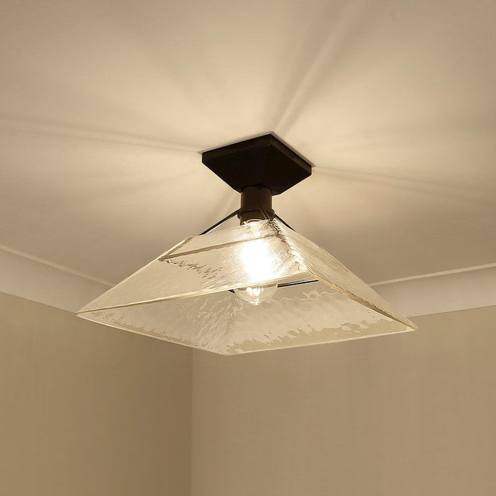 Golden Lighting Kepler 1 Light Semi Flush Mount, Black/Water