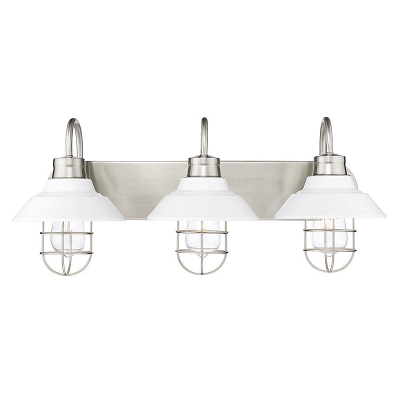 Golden Lighting Lana 3 Light Bath Vanity, Pewter/White Shade