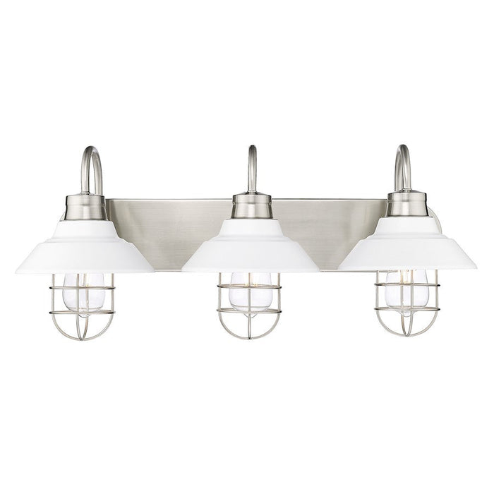 Golden Lighting Lana 3 Light Bath Vanity, Pewter/White Shade