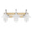 Golden Lighting Fraser 3 Light Bath Vanity, Pewter/White Shade