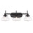 Golden Lighting Nash 3 Light Bath Vanity, Matte Black/Clear