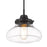 Golden Lighting Nash 1 Light Small Pendant, Matte Black/Clear