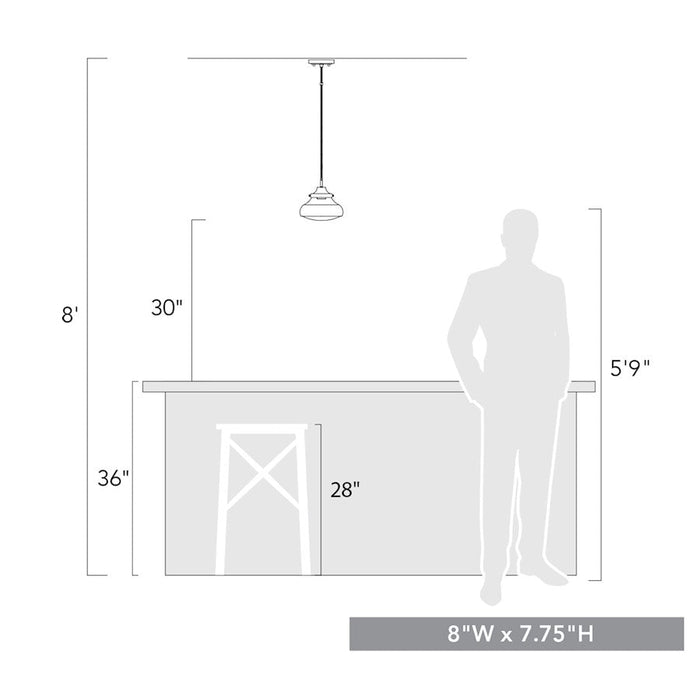 Golden Lighting Nash 1 Light Small Pendant, Matte Black/Clear