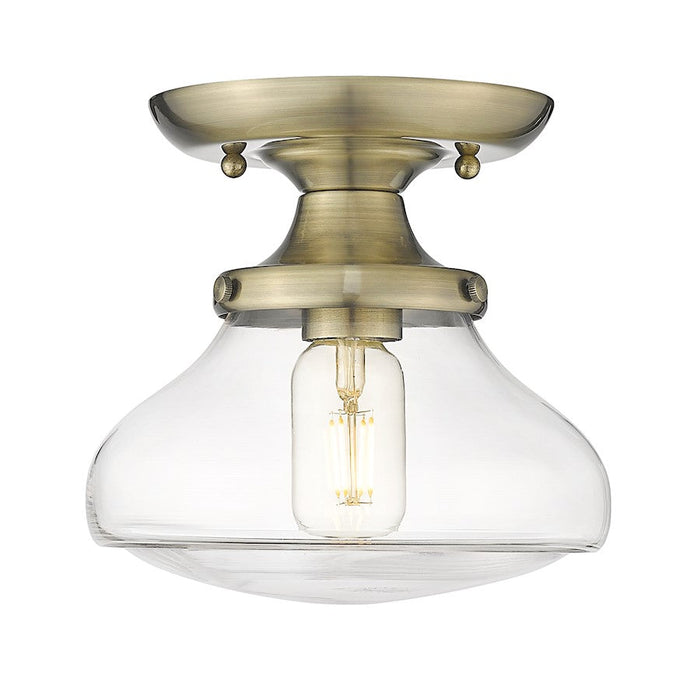 Golden Lighting Nash 1 Light Semi-Flush, Aged Brass