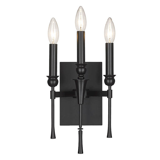 Golden Lighting Landon 3 Light Wall Sconce, Matte Black - 3509-WSCBLK