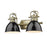 Golden Lighting Duncan 2 Light Bath Vanity,Â Aged Brass/Black - 3602-BA2AB-BK