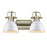 Golden Lighting Duncan 2 Light Bath Vanity,Â Aged Brass/White - 3602-BA2AB-WH