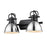 Golden Lighting Duncan 2 Light Bath Vanity, Matte Black/Chrome - 3602-BA2BLK-CH