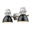 Golden Lighting Duncan 2 Light Bath Vanity, Pewter/Black - 3602-BA2PW-BK