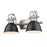 Golden Lighting Duncan 2 Light Bath Vanity, Pewter/Matte Black - 3602-BA2PW-BLK