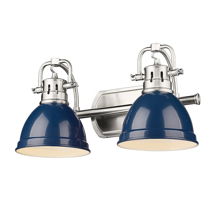 Golden Lighting Duncan PW 2 Light Bath Vanity, Pewter/Navy Blue - 3602-BA2PW-NVY