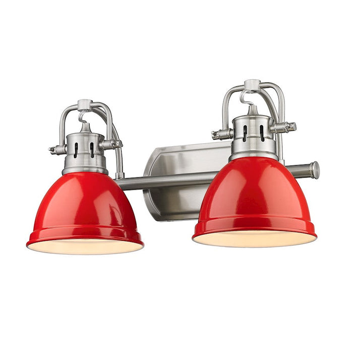 Golden Lighting Duncan 2 Light Bath Vanity, Pewter/Red - 3602-BA2PW-RD