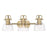 Golden Lighting Duncan 3-Light Vanity Light, Bronze/Clear - 3602-BA3BCB-CLR