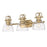 Golden Lighting Duncan 3-Light Vanity Light, Bronze/Clear