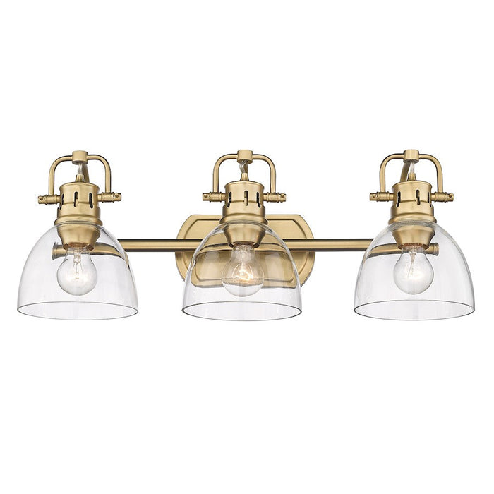 Golden Lighting Duncan 3-Light Vanity Light, Bronze/Clear