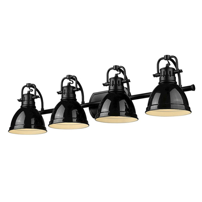 Golden Lighting Duncan 4-Light Vanity Light, Matte Black/Black - 3602-BA4BLK-BK