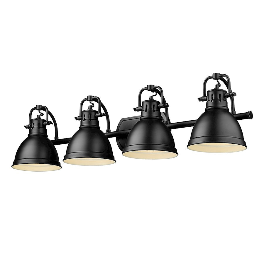 Golden Lighting Duncan 4-Light Vanity Light, Black/ Black - 3602-BA4BLK-BLK