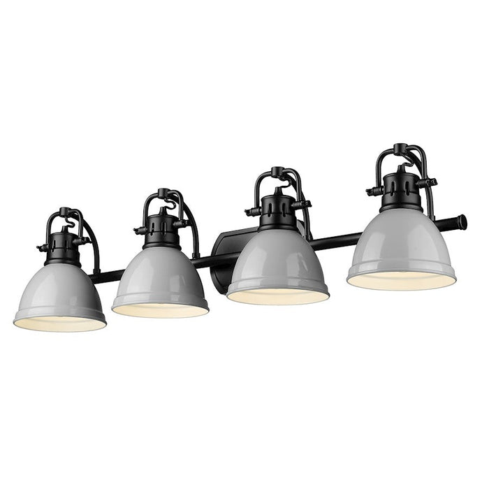 Golden Lighting Duncan 4-Light Vanity Light, Matte Black/Gray - 3602-BA4BLK-GY