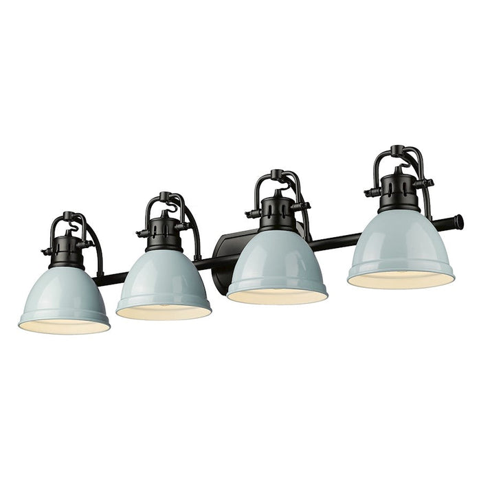 Golden Lighting Duncan 4-Light Vanity Light, Black/Seafoam - 3602-BA4BLK-SF