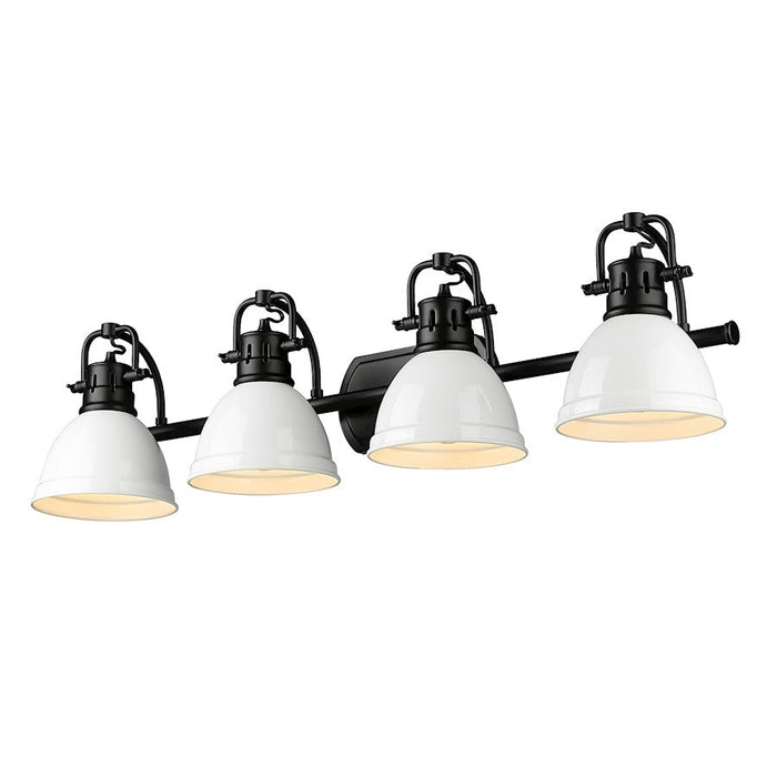 Golden Lighting Duncan 4-Light Vanity Light, Matte Black/White - 3602-BA4BLK-WH