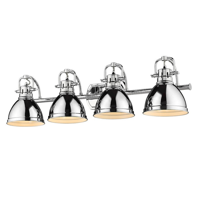 Golden Lighting Duncan 4 Light Bath Vanity, Chrome/Chrome Shades - 3602-BA4CH-CH