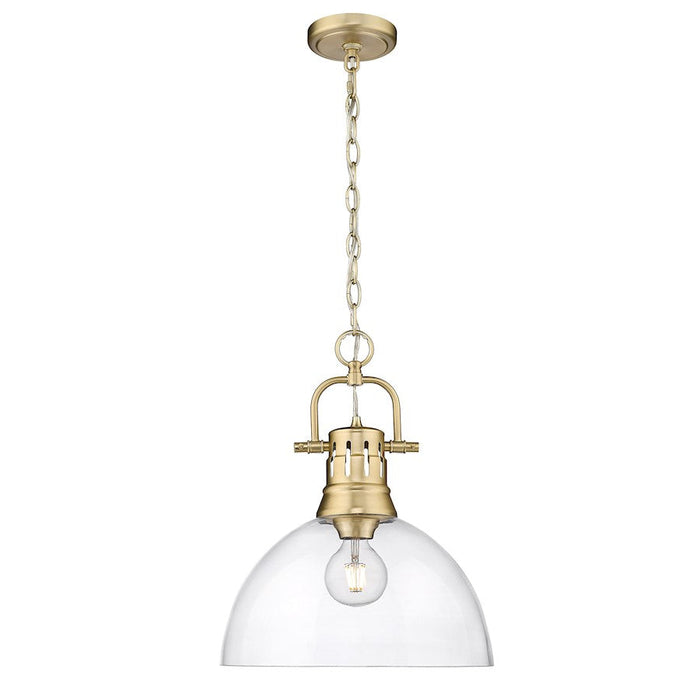 Golden Lighting Duncan 1-Light Pendant, Bronze/Clear Glass