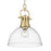 Golden Lighting Duncan 1-Light Pendant, Bronze/Clear Glass